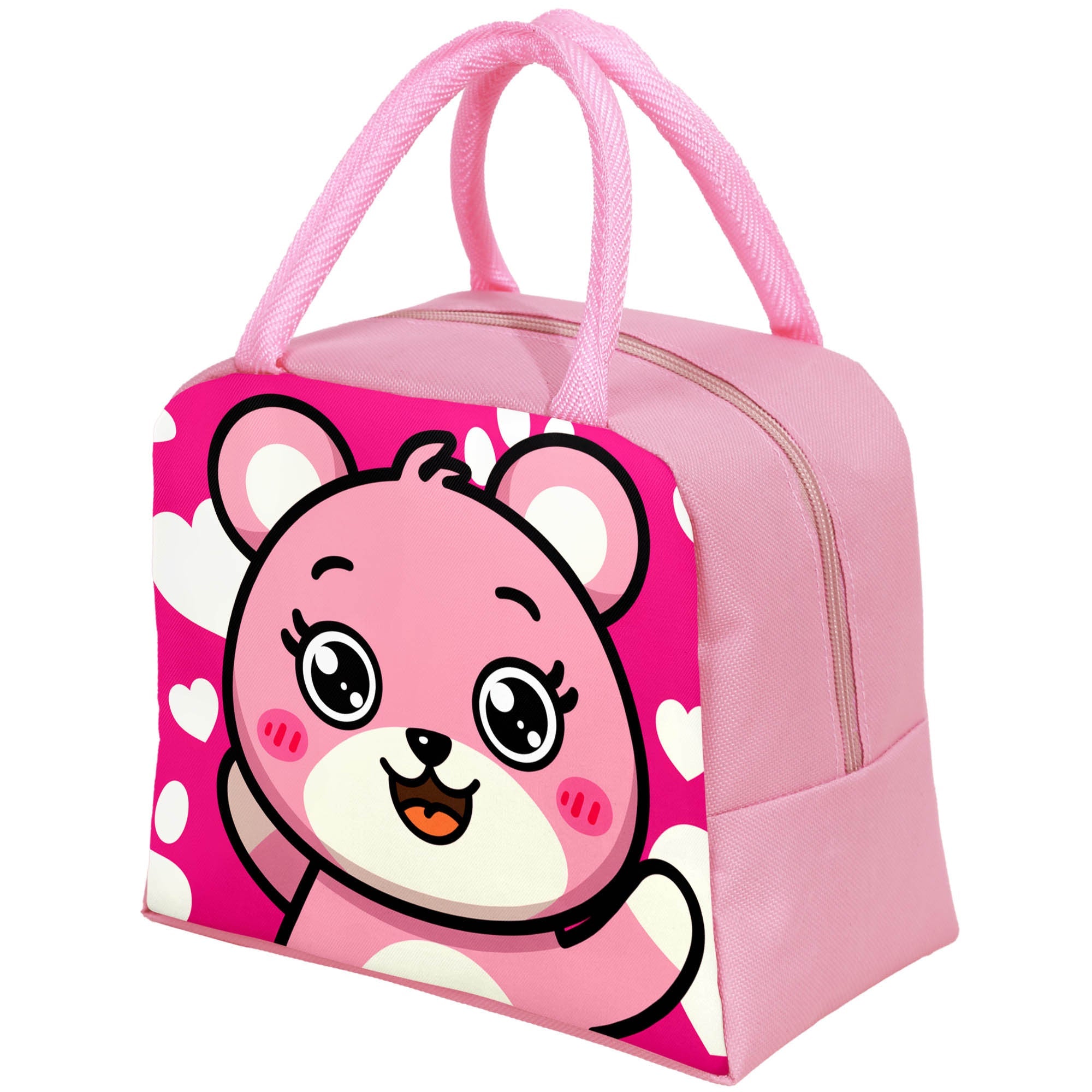 Animal Print Insulated Lunch Bag for School or Work Durable Spacious Carry Handle