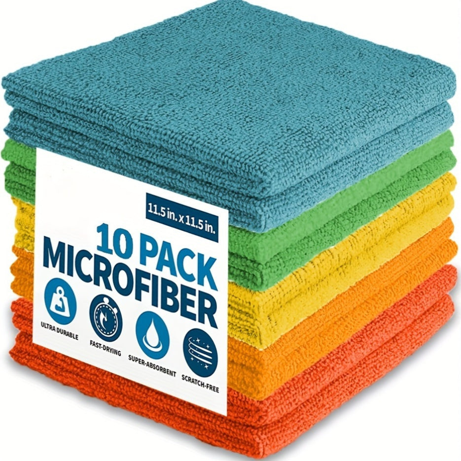 5-Pack Microfiber Cleaning Cloths Reusable Dusting and Polishing Wipes