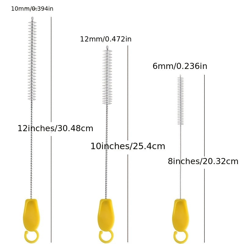 Juego de 6 cepillos de limpieza con pajilla larga y agarre cómodo para uso en cocina