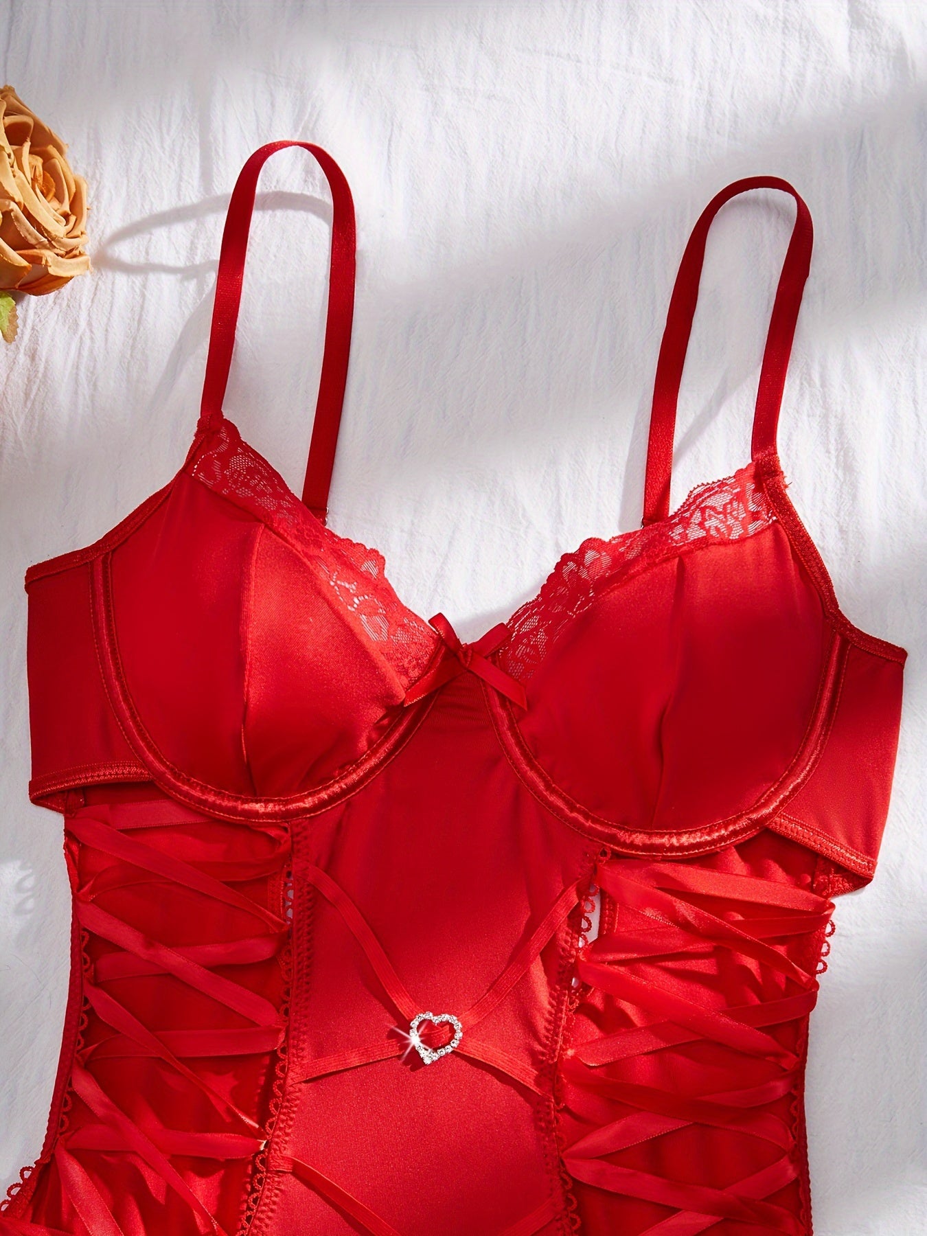 Women's Solid Color Bodysuit with Seam Details for Fashion