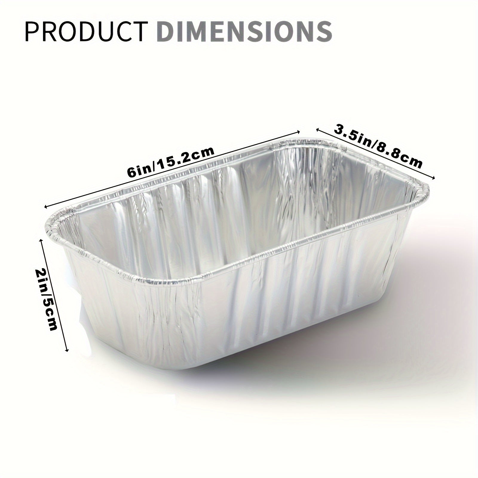 Set of 50 Disposable Aluminum Mini Loaf Pans for Baking Bread 15.24cm x 8.89cm