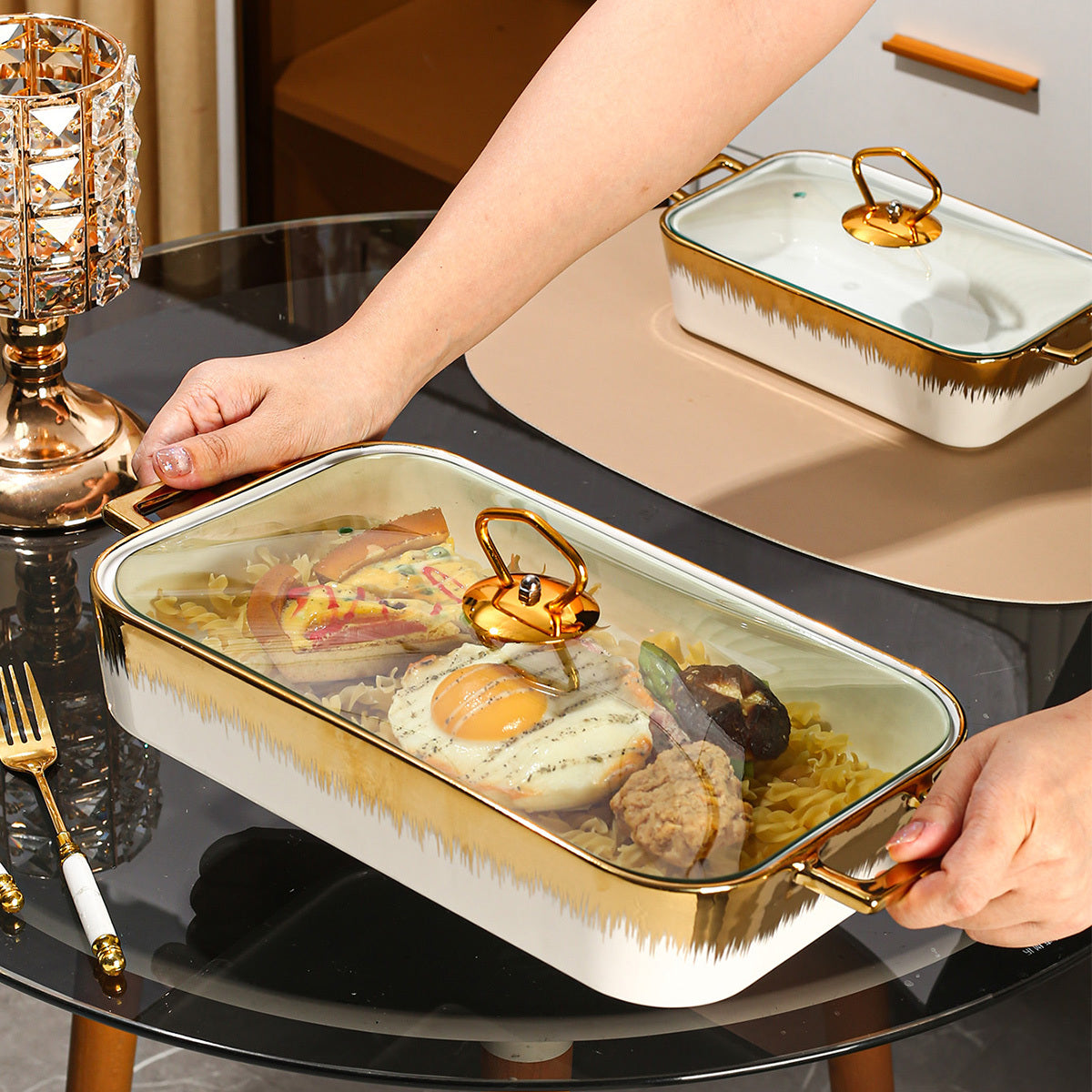 Керамический набор тарелок для ресторанов и домашнего использования, включает противни, кастрюли