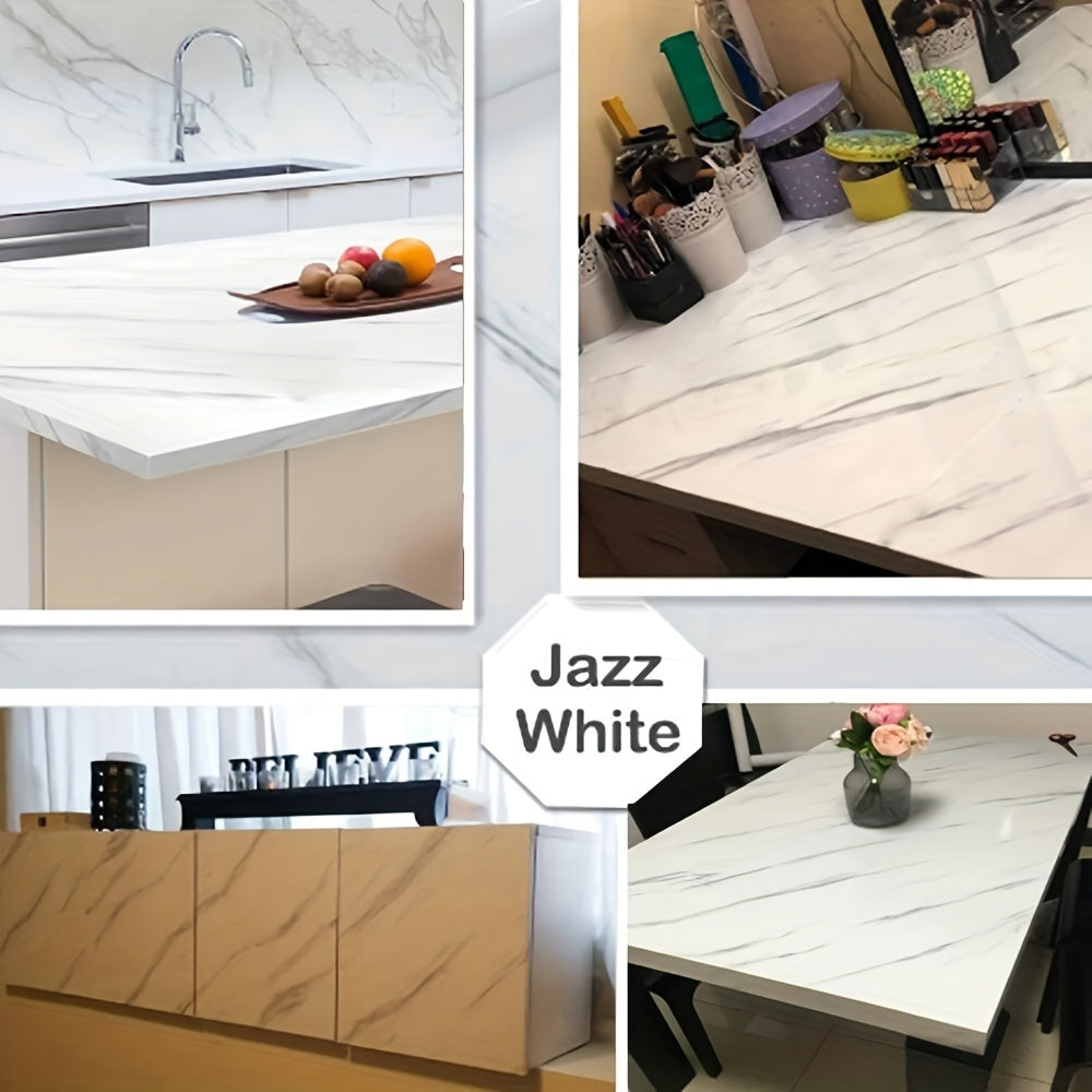 1 dona Marmar naqshli oshxona stol usti stiker, 200x40cm, suv o'tkazmaydigan, yog'ga chidamli, issiqlikka chidamli, DIY devordekor uchun, shkaflar, pechlar, qozonlar uchun.