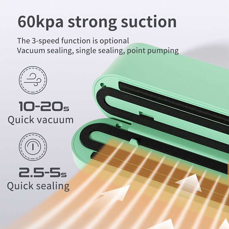 Uy uchun avtomatik vakuum yopish mashinasi Portativ oziq-ovqat saqlovchi
