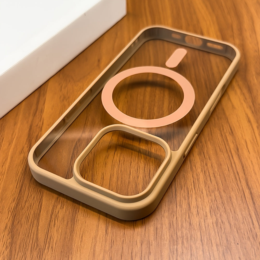 Acrylic Transparent Magnetic Phone Case for iPhone with Wireless Charging and Lens Protection