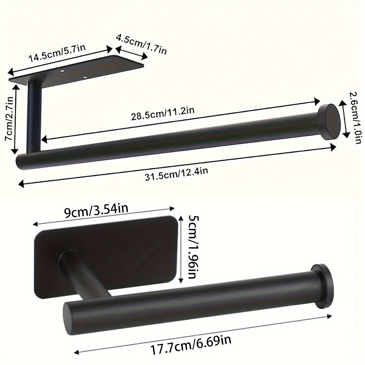 O'zbekcha: Oshxona uchun Noxush Po'latdan Qilingan Qog'oz Sochiq Tutgichi - O'z-o'zidan Yapishadigan O'rnatish - Ikkita Turdagi Yapishqoq va Vishkalar Kiritilgan - Shkaf Ostida Qog'oz Sochiq Ruloni Tarqatgich - Oshxona Tashkilotchisi va Aksessuarlar