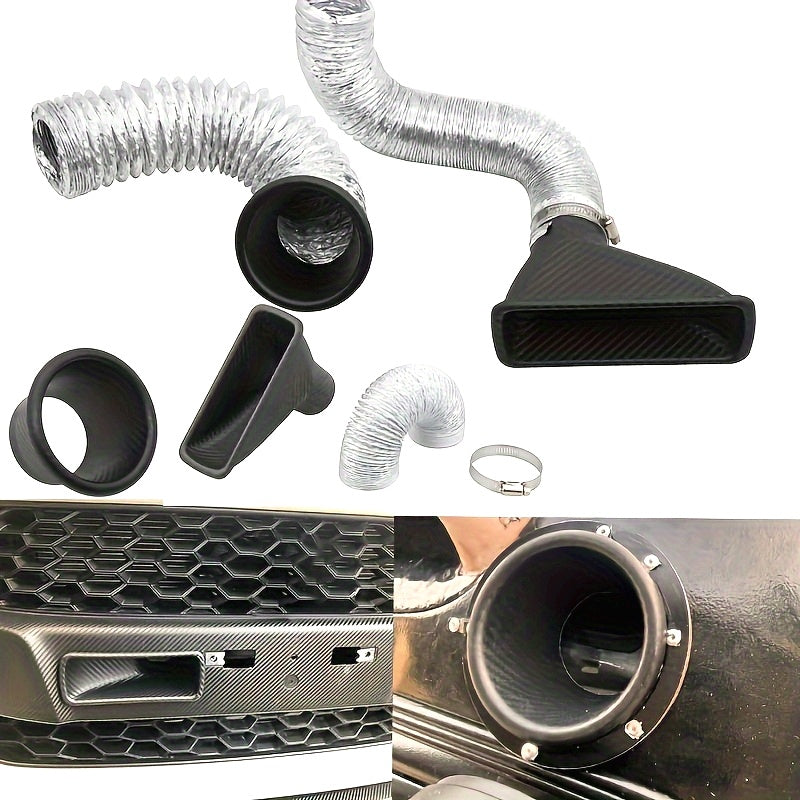 Universal Avtomobil old paneli old qismi havo olish quvuri to'plami ABS karbon tolasi ko'rinishi turbo kirish