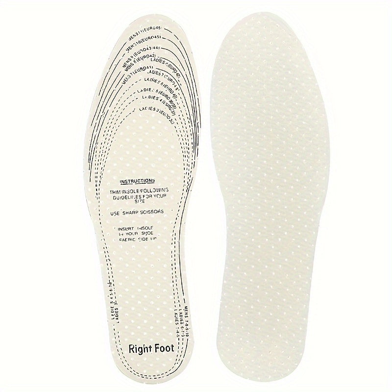 Mens Womens Cotton Latex Insoles Breathable Punched Design Size 36-46