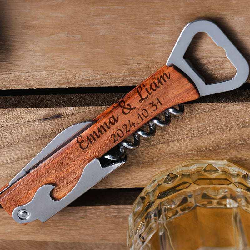 Personalized Wine Bottle Opener Stainless Steel Gift for Weddings Parties