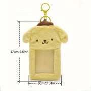 Adorable llavero de peluche de imitación de piel para protección y colección de pases