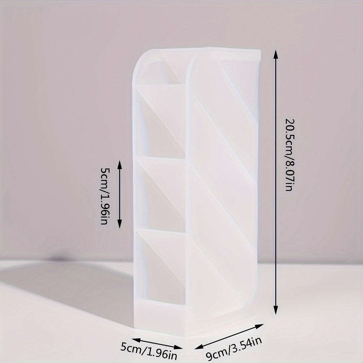 4-Compartment Vertical Desk Organizer with Slant Insert Space-Saving Plastic Storage