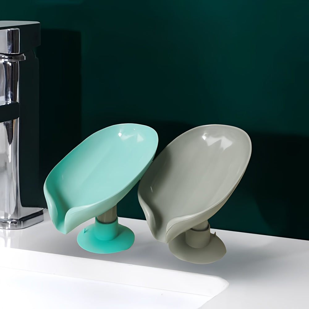 Uyda foydalanish uchun so'kma qopqog'i dizayni bilan plastik oval sabun idishi.