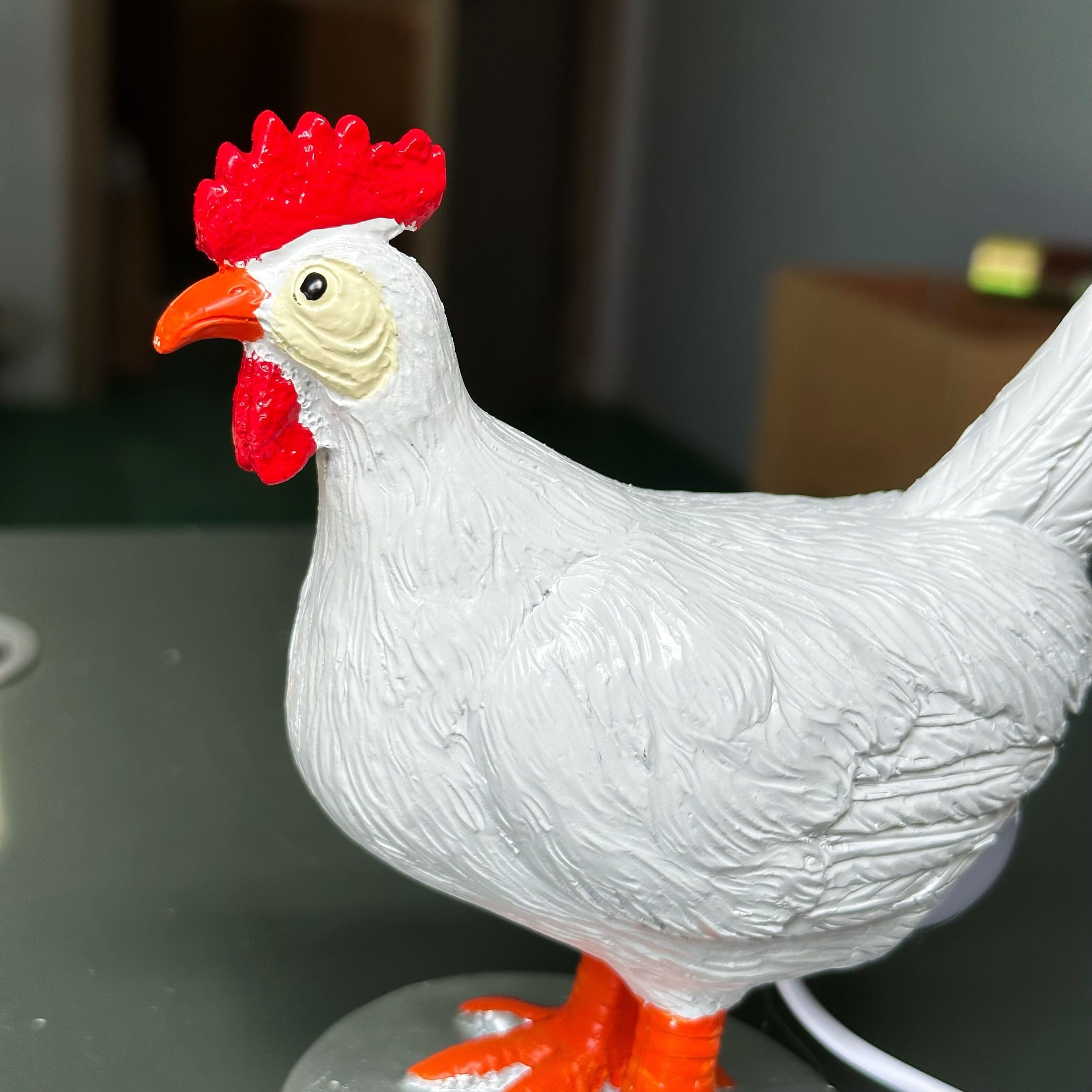 Chicken Butt Lamp Resin Desktop Ornament LED Light Cute Rooster Home Decor Gift