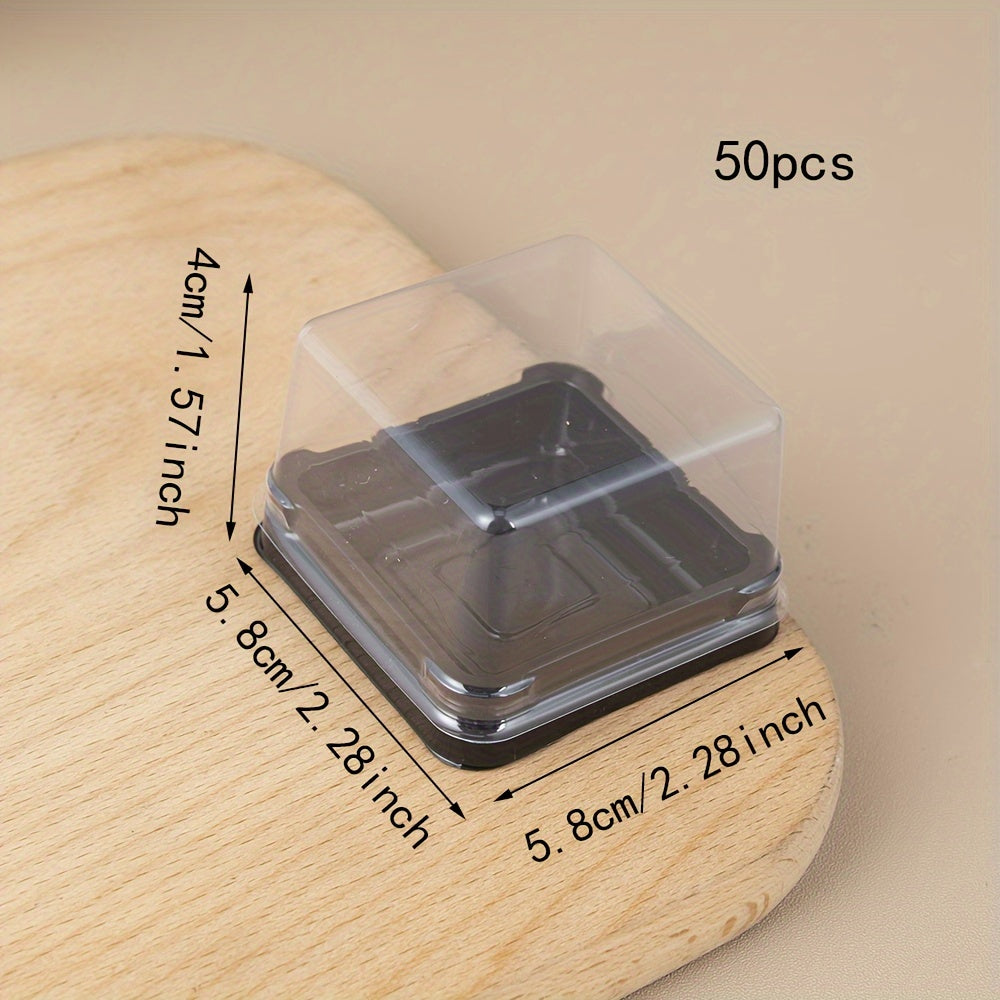 Bir martalik qora tort qutilari - 50 donadan iborat, ziyofatlar, pishirish va tortlarni qadoqlash uchun ajoyib