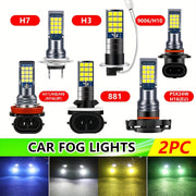 Car LED Fog Light Bulb 6000K White Ice Blue Yellow White 2 Pack