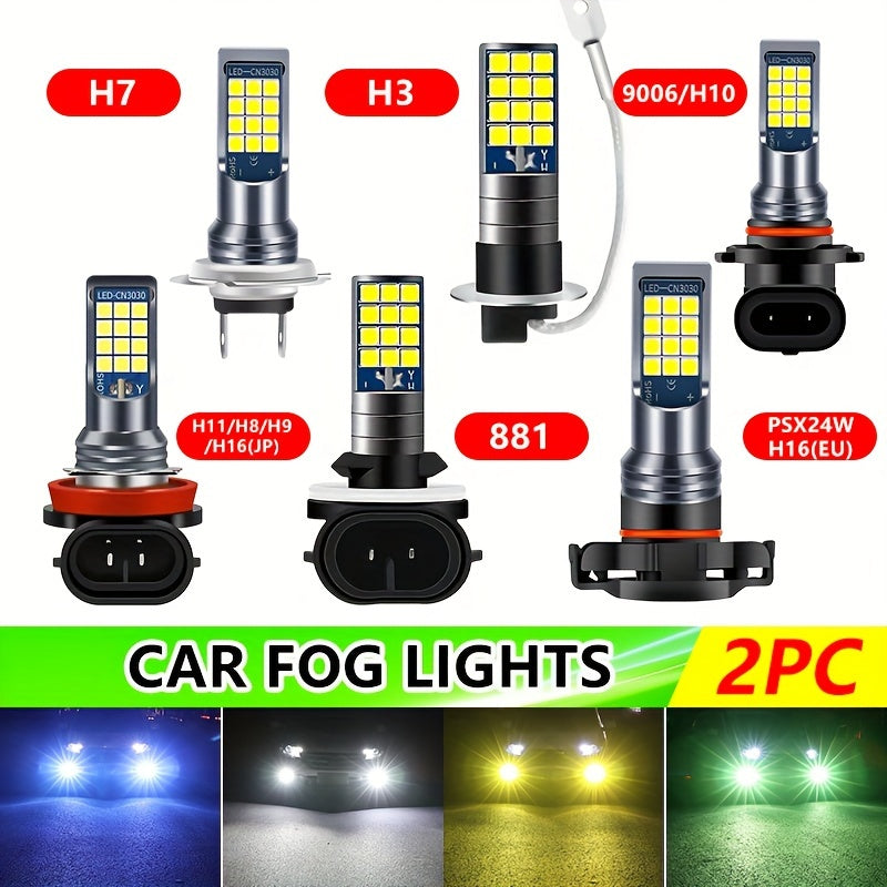 Car LED Fog Light Bulb 6000K White Ice Blue Yellow White 2 Pack