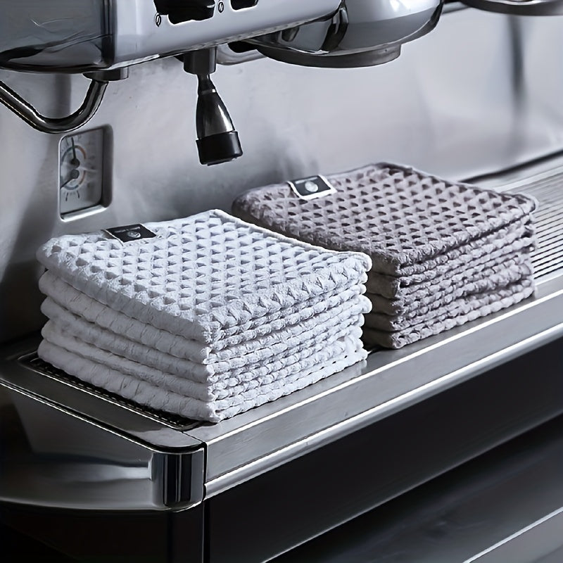 3Pcs Grey Coffee Machine Towels Absorbent Non-Woven Polyester Cleaning Cloths