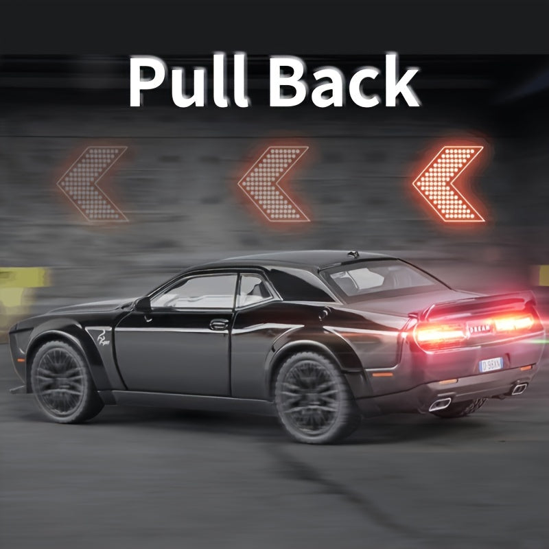 Modelo de coche deportivo de metal en acabado pintado en negro con sonido y luz para niños a partir de 3 años