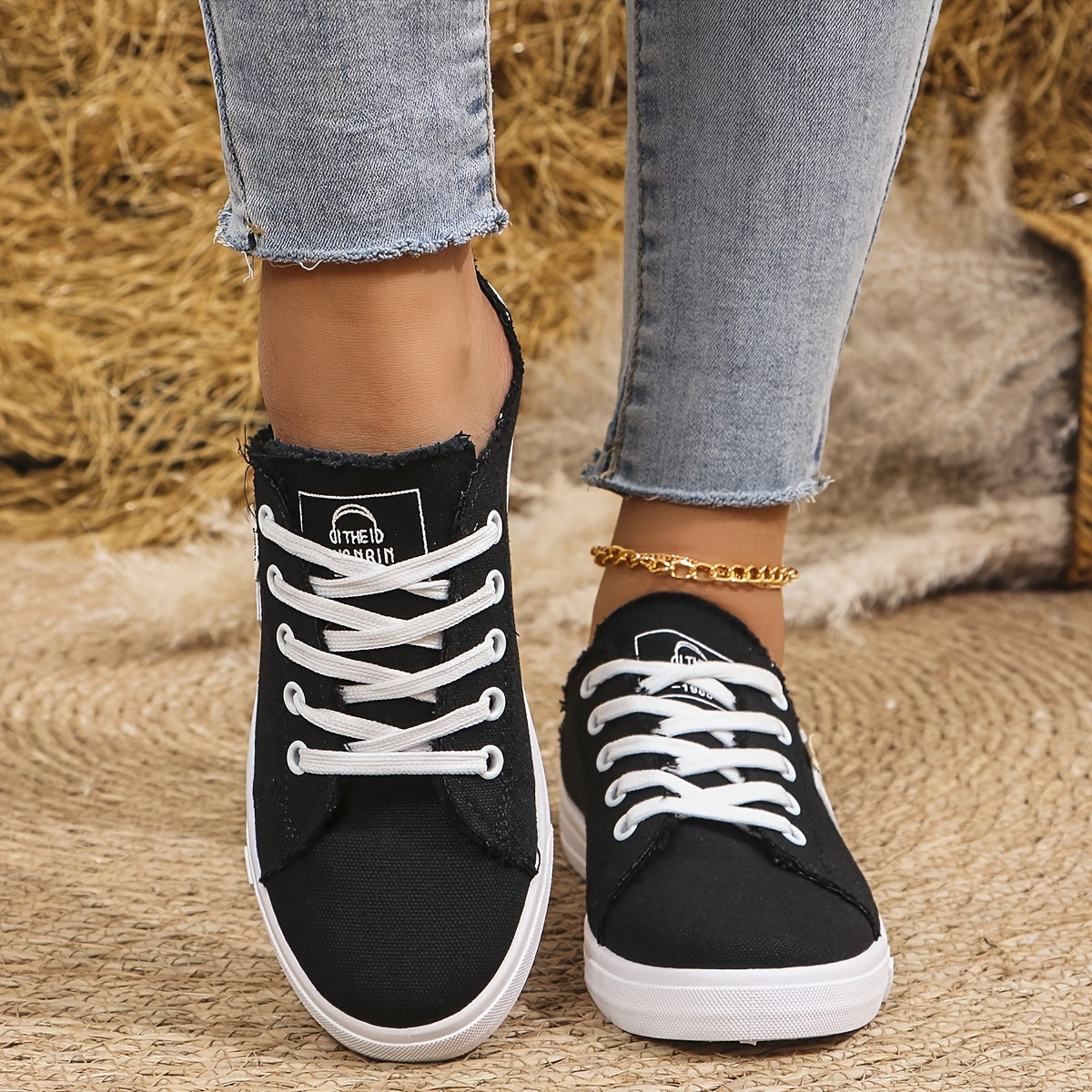 Women's Slip-On Skate Shoes with Breathable Fabric and Non-Slip Sole