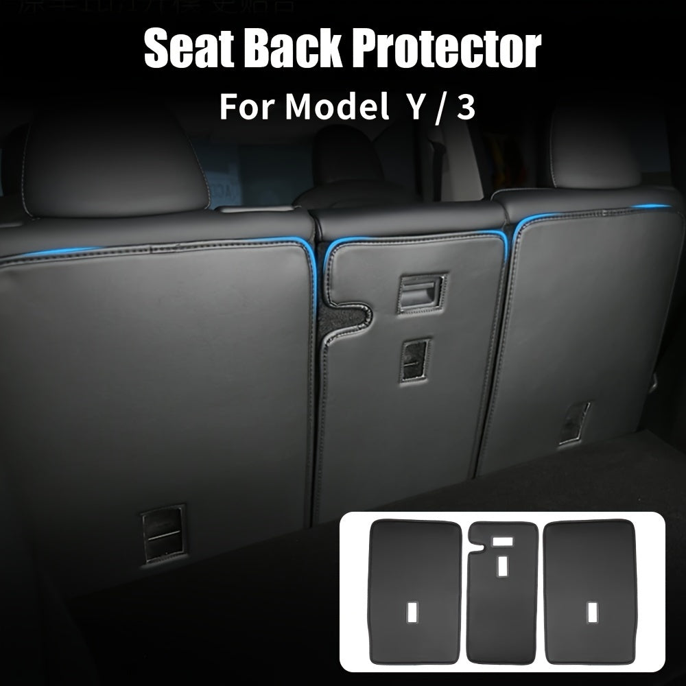 Rear Seat Backrest Cover for Model Y/3 Durable Seat Protector with Kick Pad