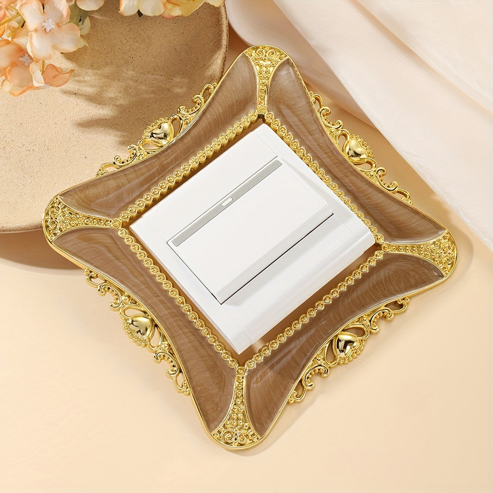 Heart-Shaped Light Sticker Wall Decor Peel and Stick Gold Frame for Room Halloween Christmas