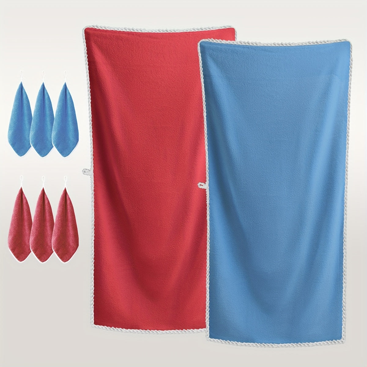 Juego de 8 toallas grandes suaves y absorbentes con turbante para secar el cabello