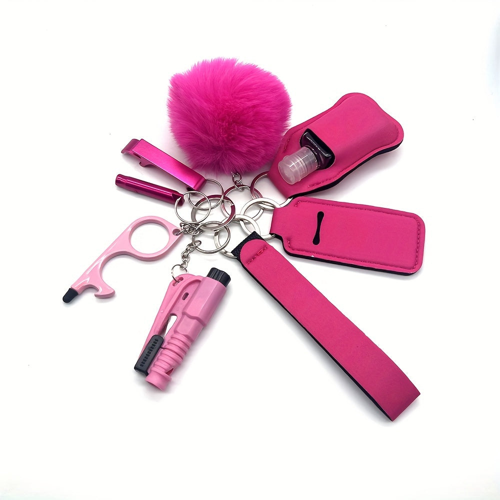 Ayollar uchun 9 ta bo'lakli kalitchain aksessuarlar to'plami, mato, qisqich, zamonaviy sovg'a