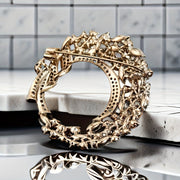 Zirconia Flower Wreath Brooch for Women Jewelry Gift for Birthday Anniversary Christmas