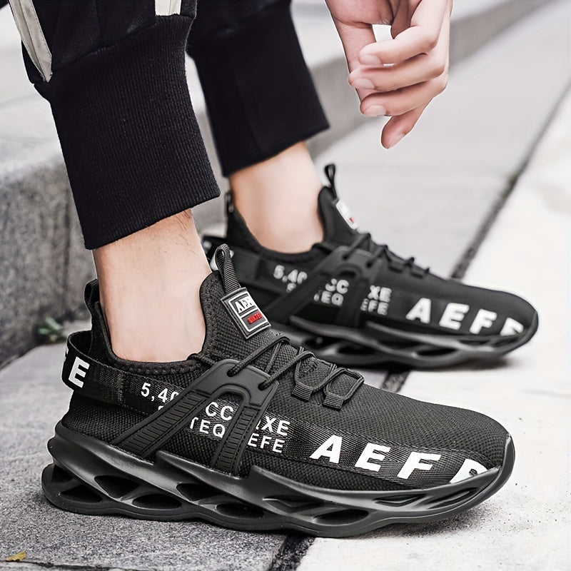 Men's Running Shoes with Shock Absorption Non-Slip Lace-Up Sneakers