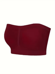 Women Seamless Wireless Sports Bra Breathable No-Pad Bandeau Solid Color