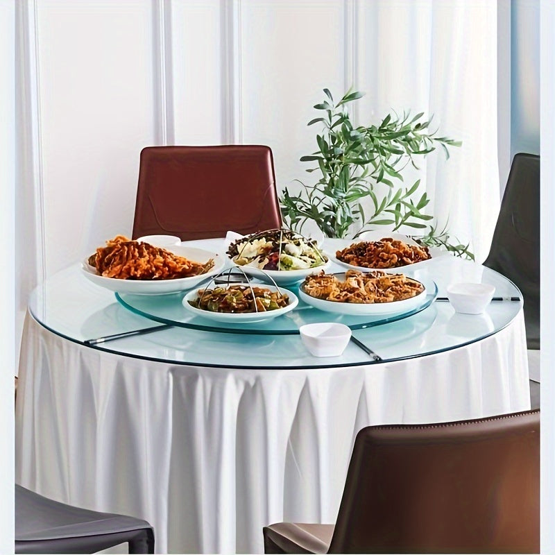 Glass Lazy Susan Turntable for Dining Table Large Round Clear Rotating Tray with Swivel System