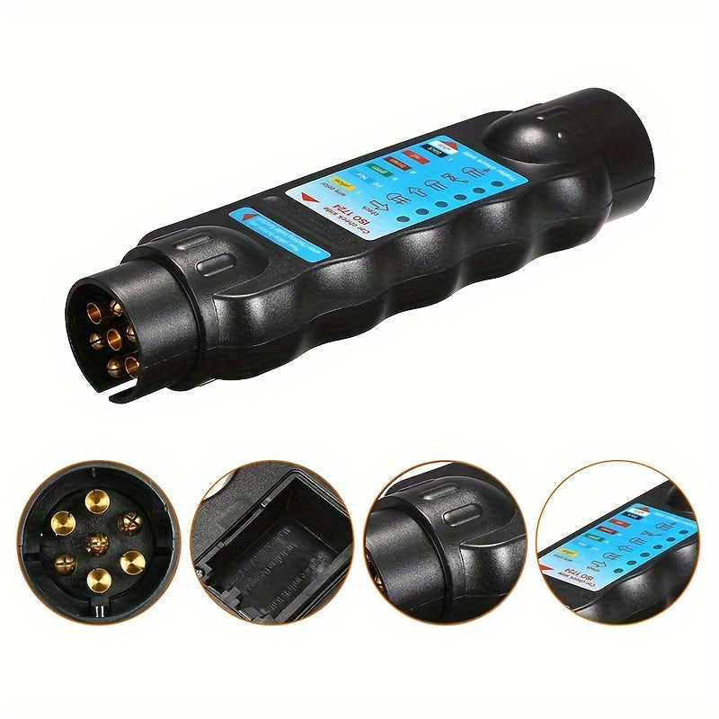 Probador de remolque enchufe 12V 7-pines adaptador de conector europeo ABS para autocaravanas
