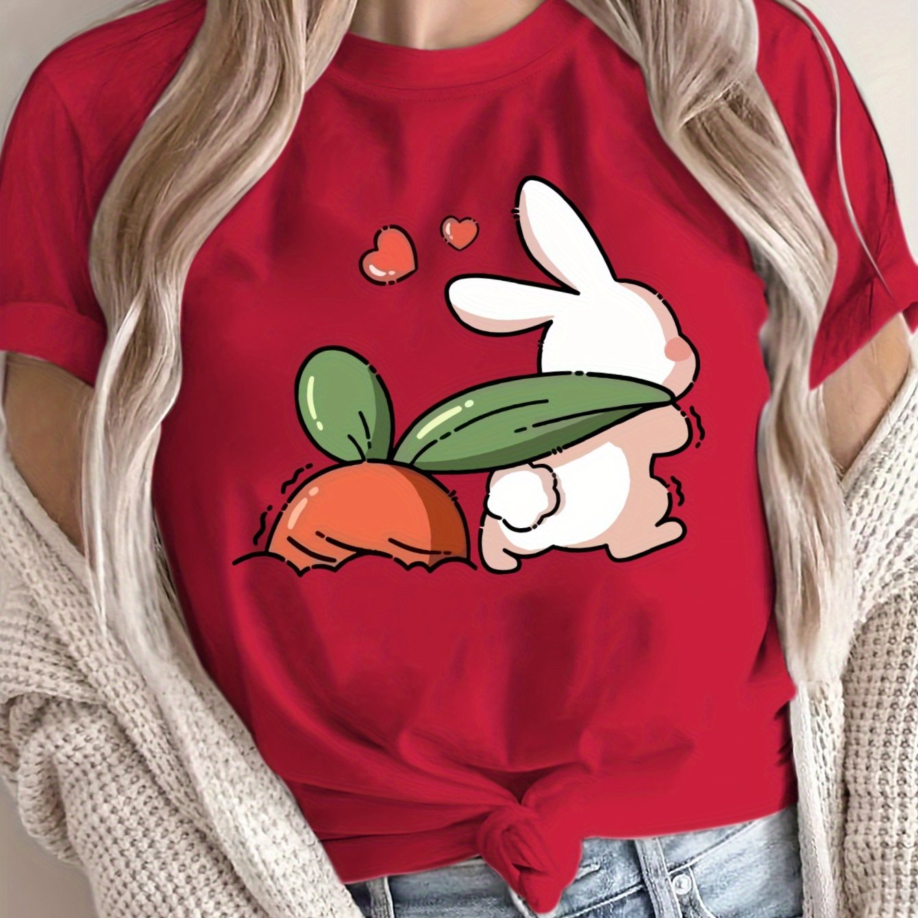 Women's Loose Large Size T-Shirt, Breathable Cotton, Short Sleeve, Casual Spring Summer