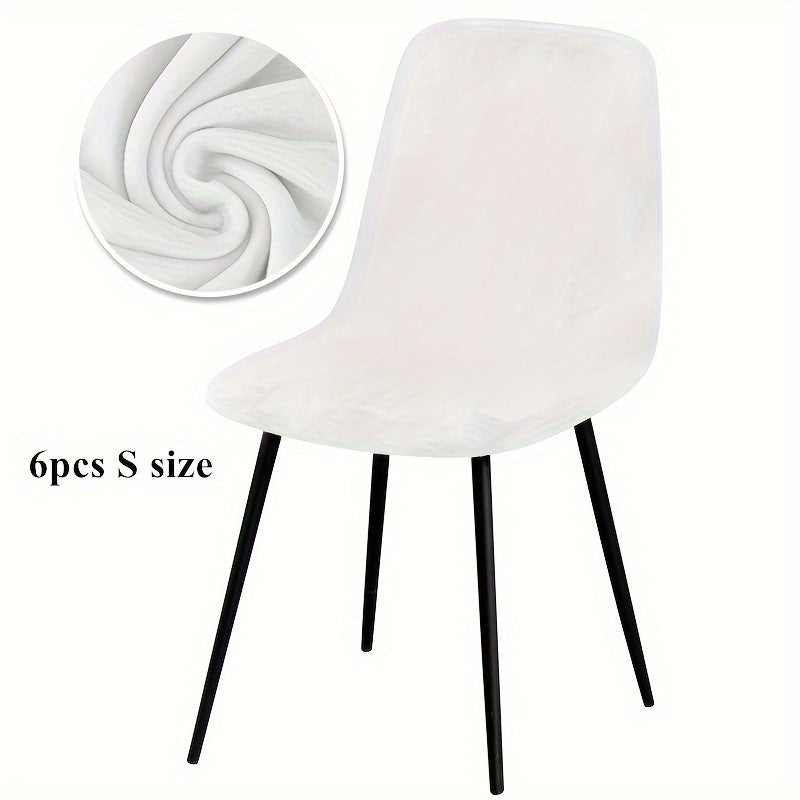 Velvet Arc-Shaped Short Back Chair Slipcover for Dining and Home Office