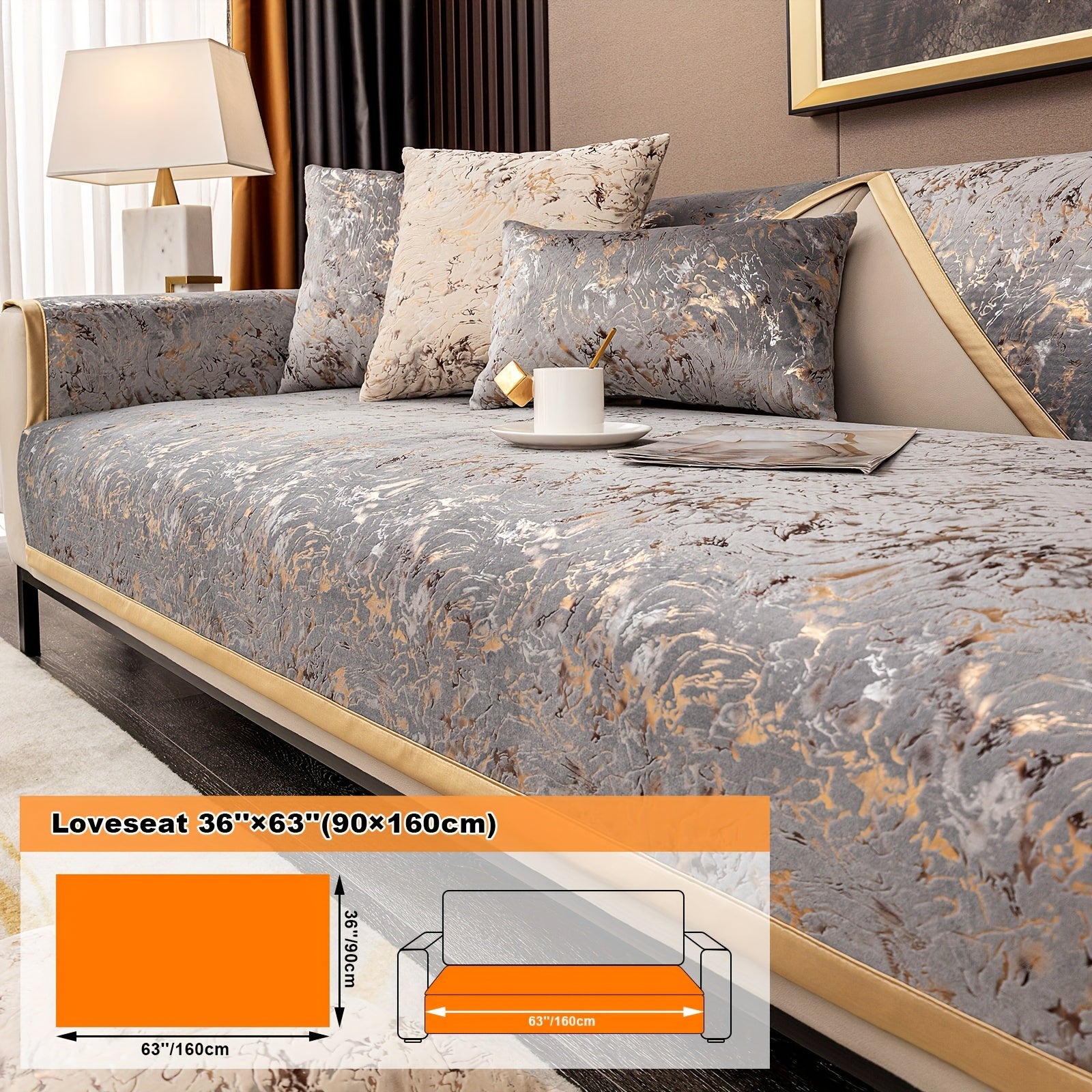 Европейский стиль чехол для дивана, универсальный чехол для всех сезонов с чехлом для подушки и защитным чехлом для подушек дивана. Подходит для различных комнат и домашнего декора.