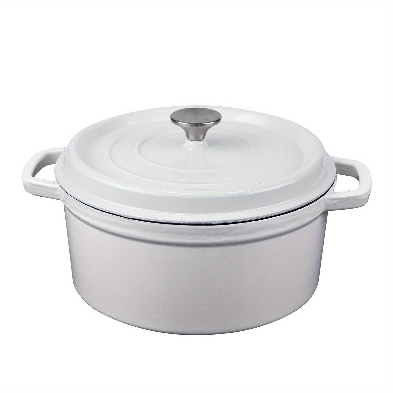 24cm Enameled Cast Iron Dutch Oven White Kitchen Cookware