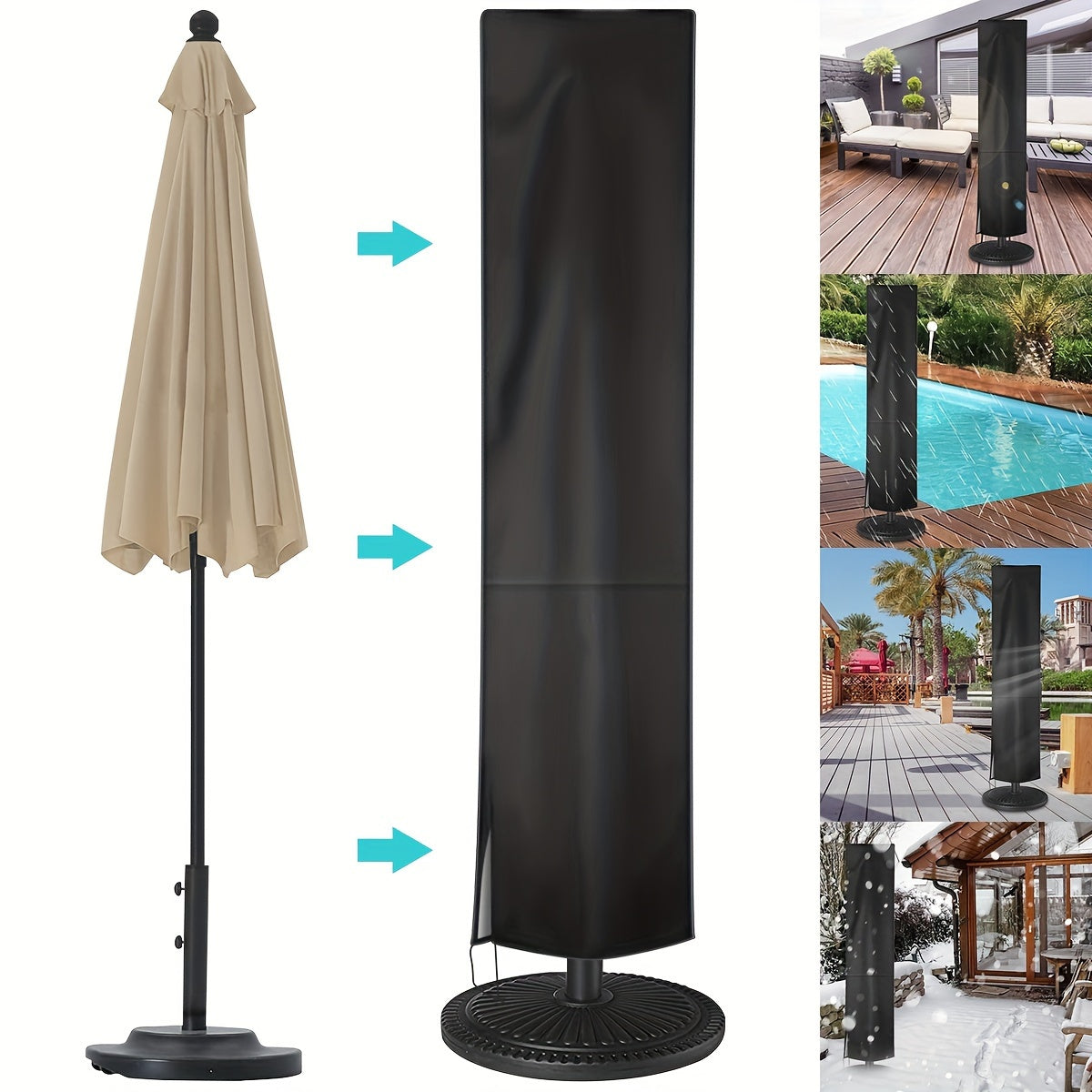 Heavy Duty Waterproof Parasol Cover 240cm x 57cm Made of 210D Oxford Cloth