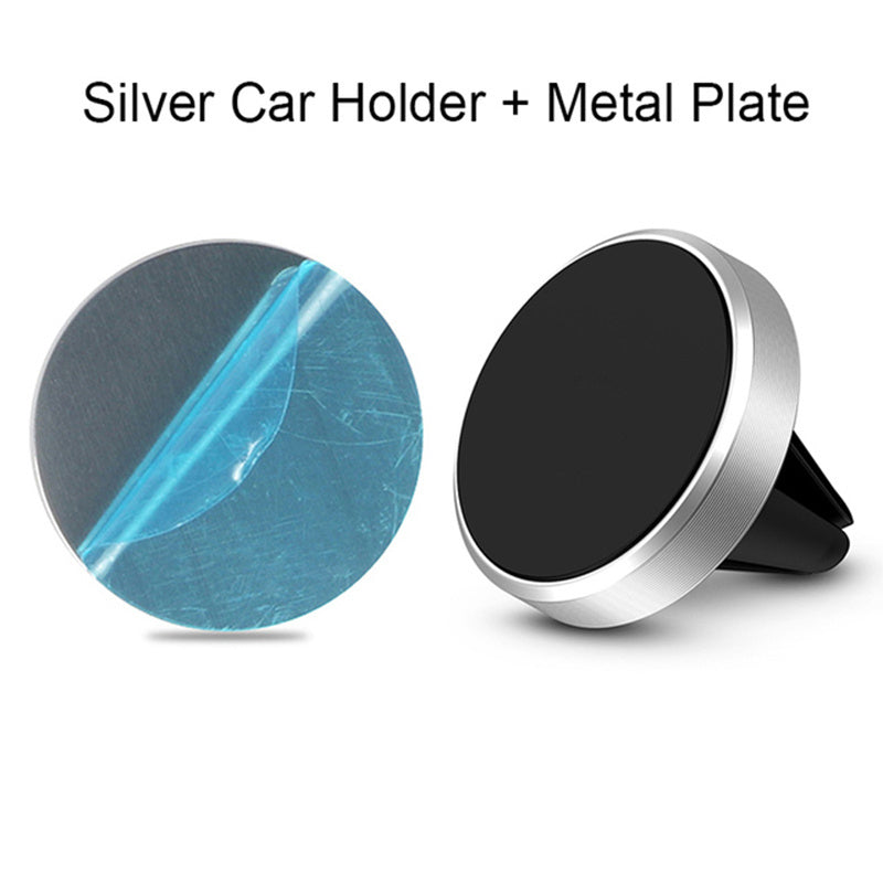 Universal Round Magnetic Car Phone Holder for Dashboard and Air Vent