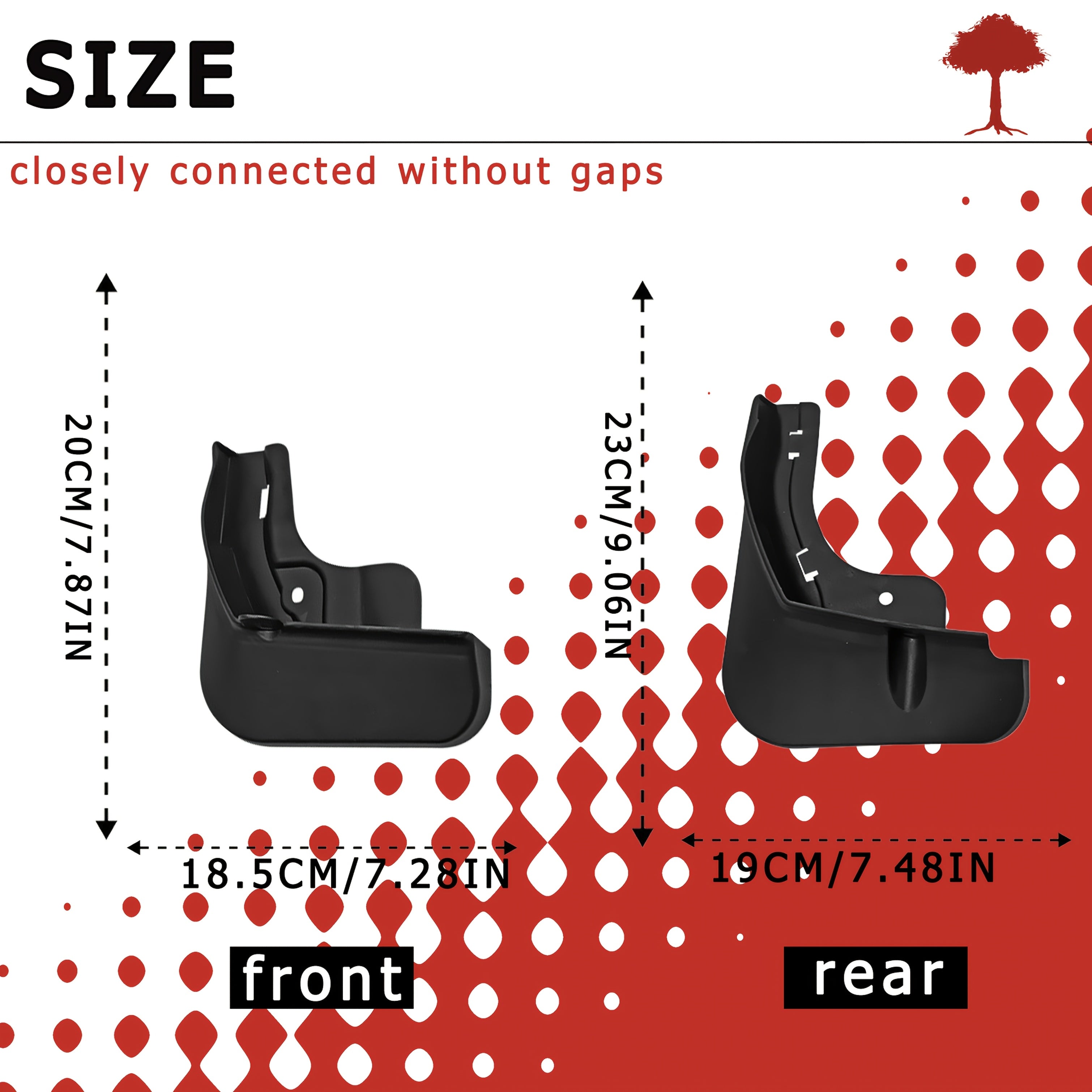 4 dona Avtomobil loyqalar PP Off-Road oldi-berdi oldi-ortdagi g'ildiraklar uchun suv o'tkazmaydigan himoya qoplamalari bardoshli