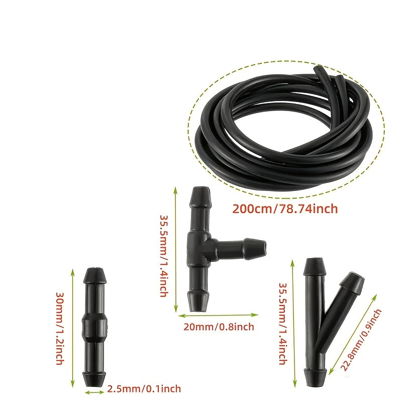 Windshield Washer Hose Kit 2M Universal Water Pump Connectors