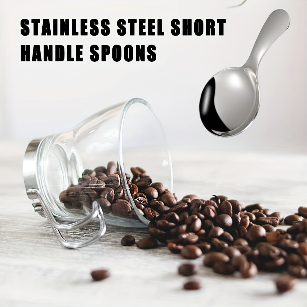 Stainless Steel Mini Spoon with Short Handle for Coffee Tea Condiments