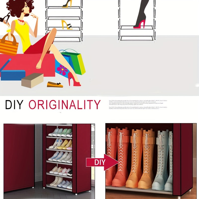 Multi-Layer Dustproof Shoe Organizer with Lid and Detachable Storage Cabinet