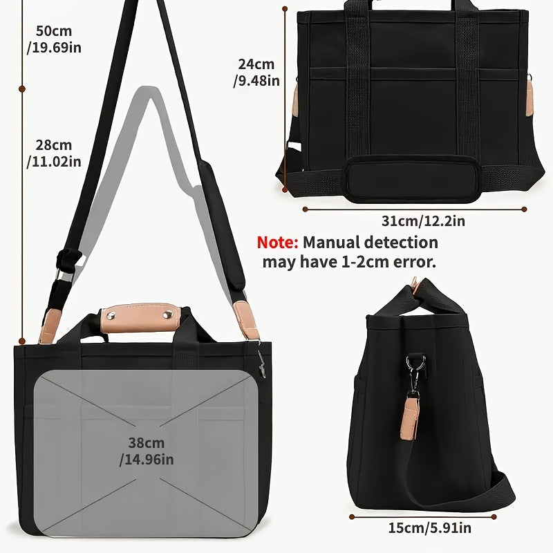 Car Organizer Bag Canvas Tote with Divided Sections and Multiple Pockets