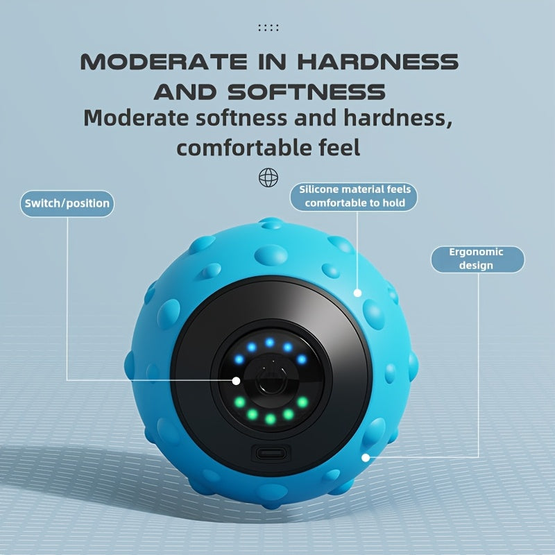 Rechargeable Vibrating Massage Ball with 5 Speed Settings for Yoga and Fitness
