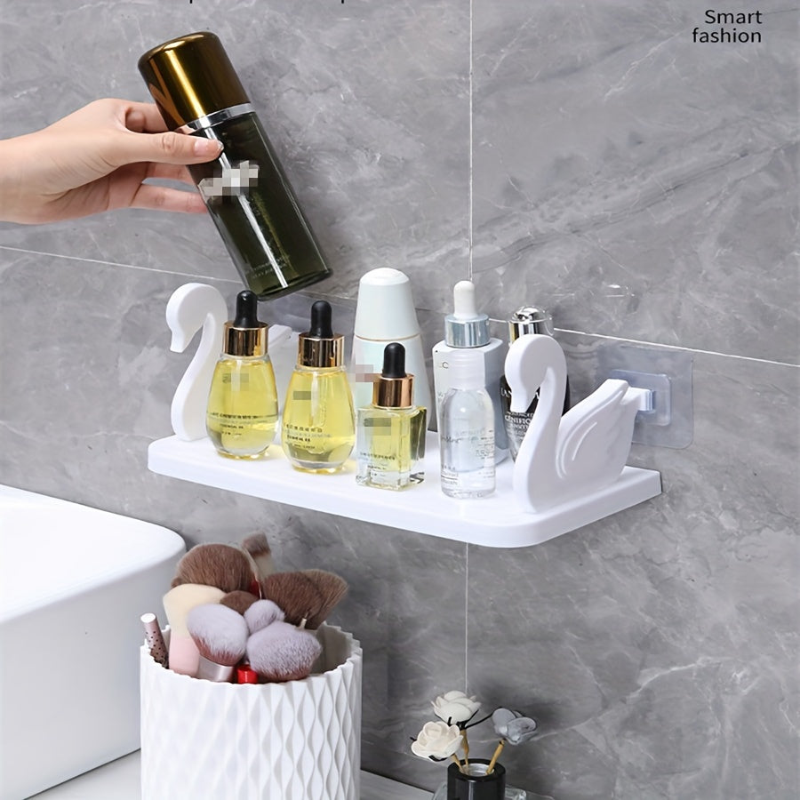 Swan-Shaped Wall-Mounted Bathroom Shelves for Storage and Organization