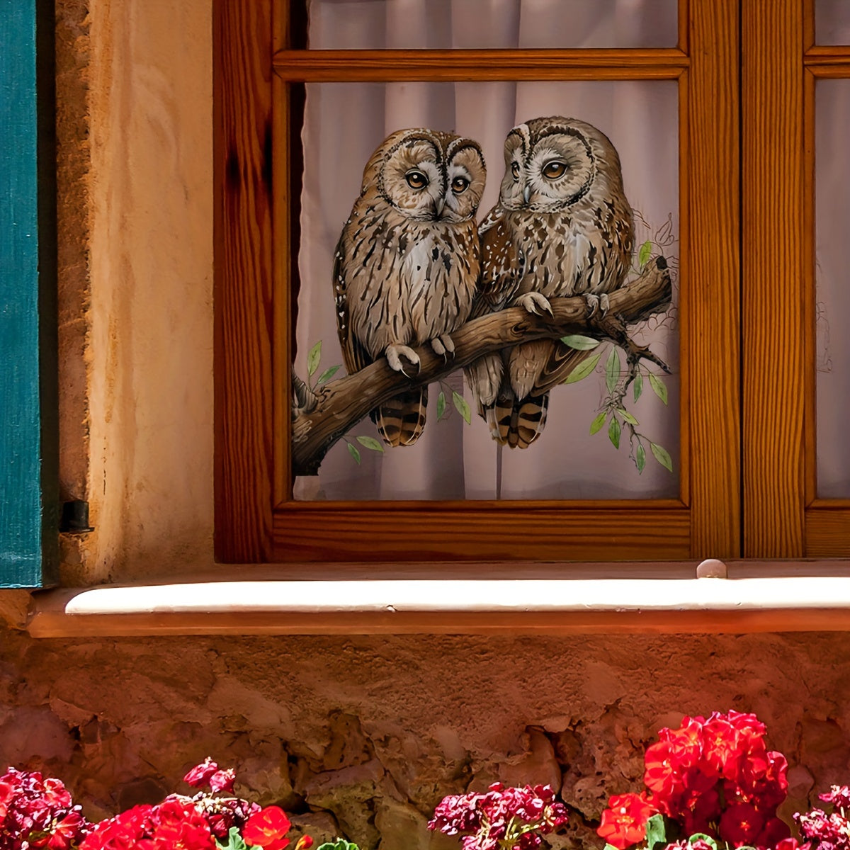 Lifelike Owl Window Decal 30cm Reusable Glass Tile Sticker for Home Decor