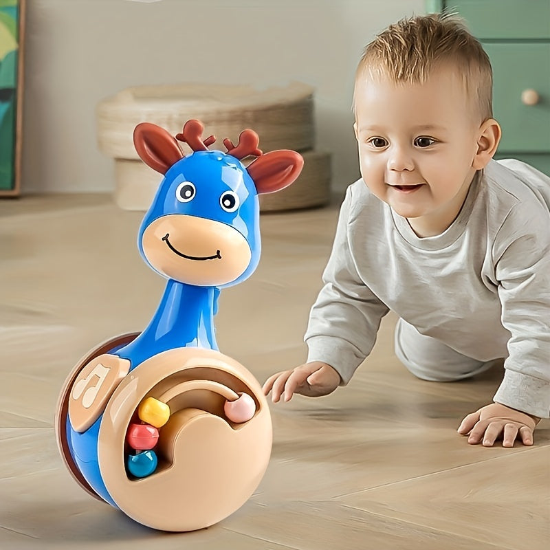 Interactive Giraffe Toddler Toy for Infants 0-3 Years Educational Push Crawl Animal Plastic