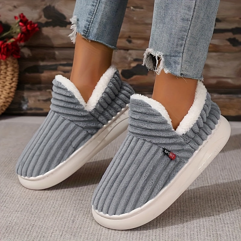 Women's Plush-Lined Winter Slippers Soft Warm Breathable Non-Slip Indoor Comfort