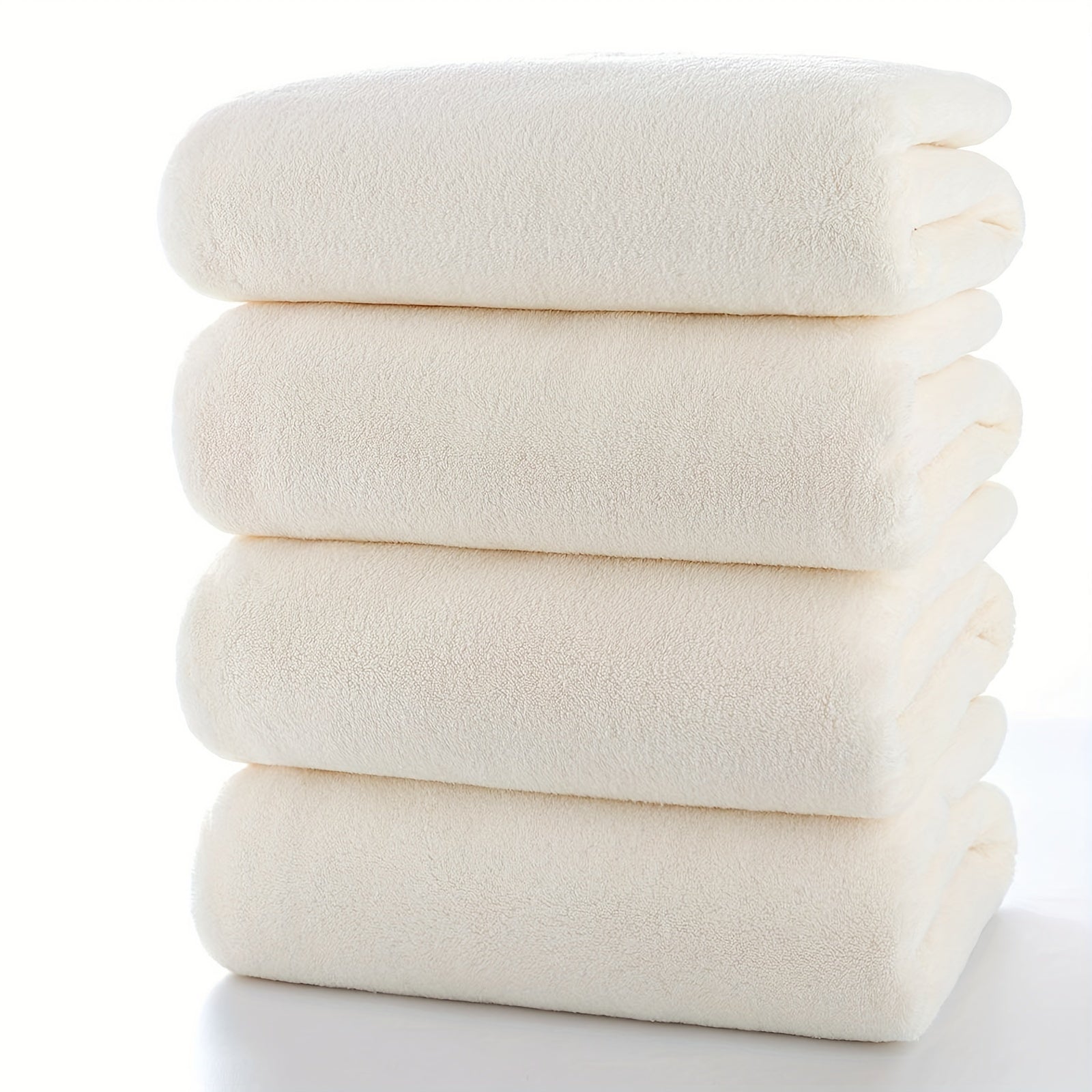 4-ta qismli singdiruvchi paxta sochiq to'plami, bir rangli, hammom, dush, sayohat va yoga uchun