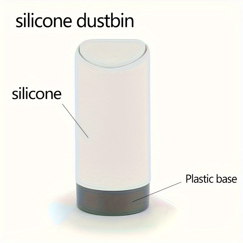 Cubo de basura para coche, caja de almacenamiento de silicona, negro, blanco, conveniente, higiénico